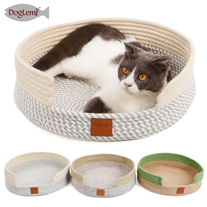 DOGLEMI CAT Bag & Cages Cat bed pure cotton thread woven pad cat grinding paw pad cool and warm pet bed01