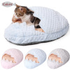 DOGLEMI CAT Bag & Cages Cute Broken Shell Design Pet Nest Autumn And Winter Warm Cat Nest Skin-friendly Short Plush Cushion Cat Bed