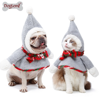 DOGLEMI Cat Dog Santa Hat Cape Dress Up 01