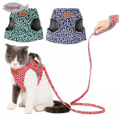 DOGLEMI CAT Leashes & Collars Cat Traction Rope Chest Strap Cat Vest Style Clothes To Prevent Breaking Free From Cat And Dog Chain Walking Cat Rope 02