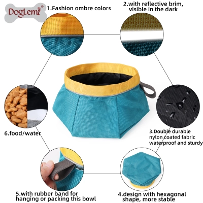 DOGLEMI Outdoor Folding Dog Slow Feeder Bowls 02