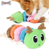 DOGLEMI DOG Slow Food Toy Caterpillar Leaking Sound Dog Toy Bite-resistant Cotton Rope Molar Interactive Sniffing And Boring Pet Toy