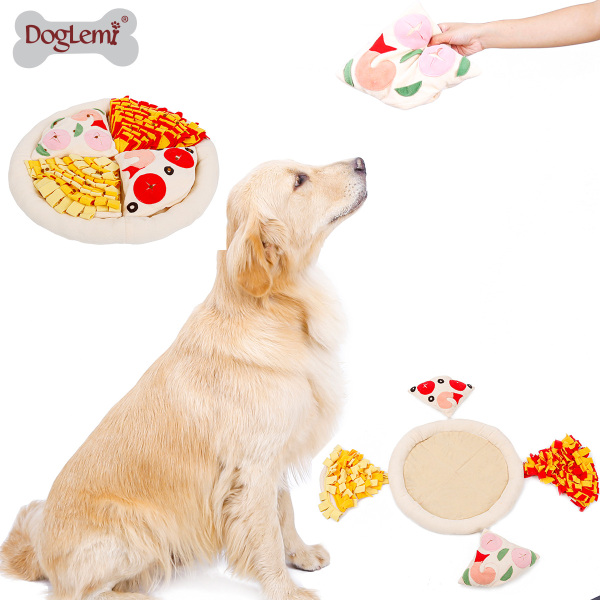DOGLEMI DOG Sniffing Mat Pizza Pet Sniffing Pads Dog Training Pads Consume Energy Slow Food Puzzle Training Sniffing Toys