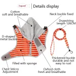 DOGLEMI CAT DOG Leashes & Collars Hooded Pet Traction Rope Chest And Back Set Out Puppy Kitten Chest Strap Breathable Cat Traction Chest And Back