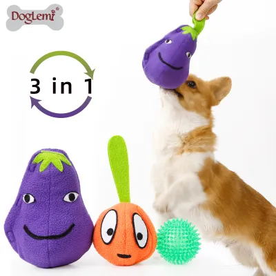 DOGLEMI DOG Slow Food Toy 3 In 1 Eggplant Set 01