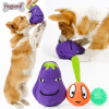 DOGLEMI DOG Slow Food Toy 3 In 1 Eggplant Set Pet Toy Thorn Ball Voice Hidden Food Sniff Dog Toy Molar Bite-resistant TPR Ball Dog Toy