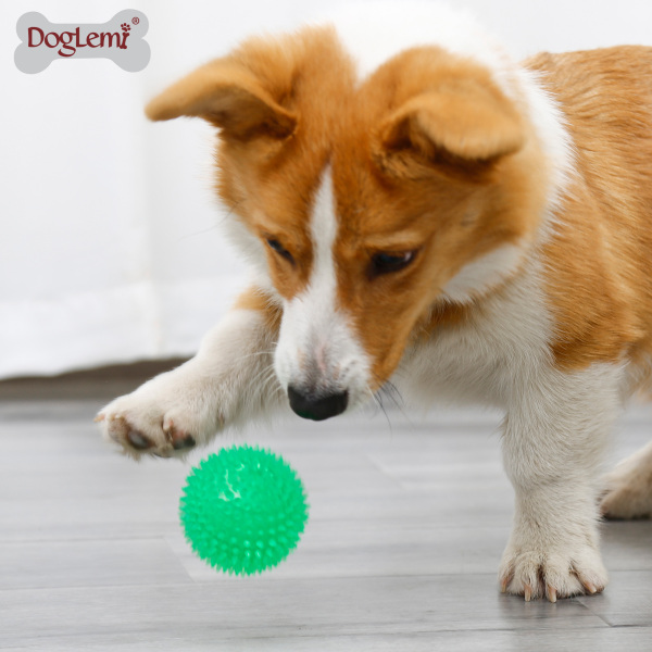 DOGLEMI DOG Slow Food Toy 3 In 1 Eggplant Set Pet Toy Thorn Ball Voice Hidden Food Sniff Dog Toy Molar Bite-resistant TPR Ball Dog Toy