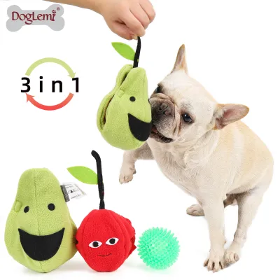 DOGLEMI DOG Slow Food Toy 3 In 1 Pear Cherry Ball Set 01