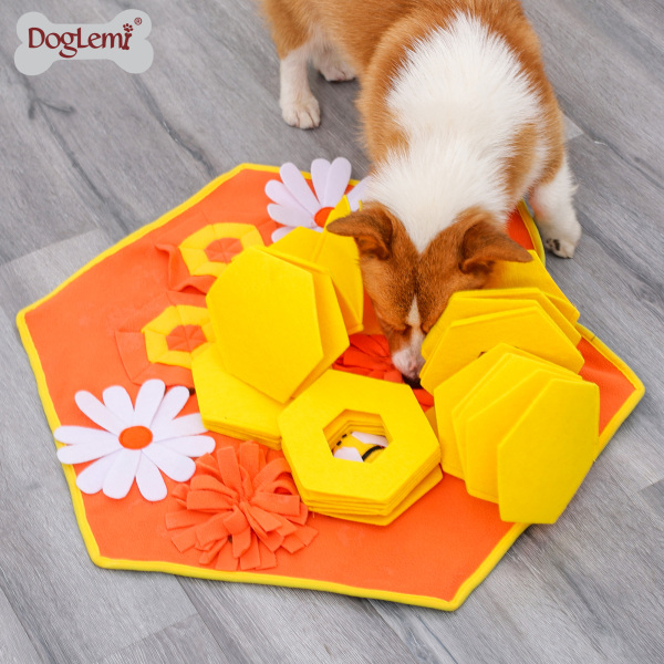 DOGLEMI DOG Sniffing Mat Pet Bee Sniffing Pad Dog Hiding Food Training Supplies Consume Physical Interactive Play To Relieve Boredom Dog Toys