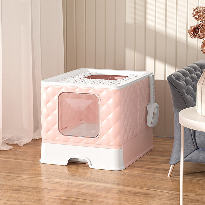 Cat Litter & Cat Litter Boxes Large Cat Litter Box Fully Enclosed Foldable Cat Litter Box Splash-proof And Sand-proof Pet Cat Blue Cat Maine Coon Toilets