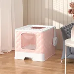 Cat Litter & Cat Litter Boxes Large Cat Litter Box Fully Enclosed Foldable Cat Litter Box Splash-proof And Sand-proof Pet Cat Blue Cat Maine Coon Toilets