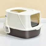 Cat Litter Box Large Fully Enclosed Deodorant Cat Toilets Flip Type Anti-sand Cat Toilets  Large Cat Litter Box