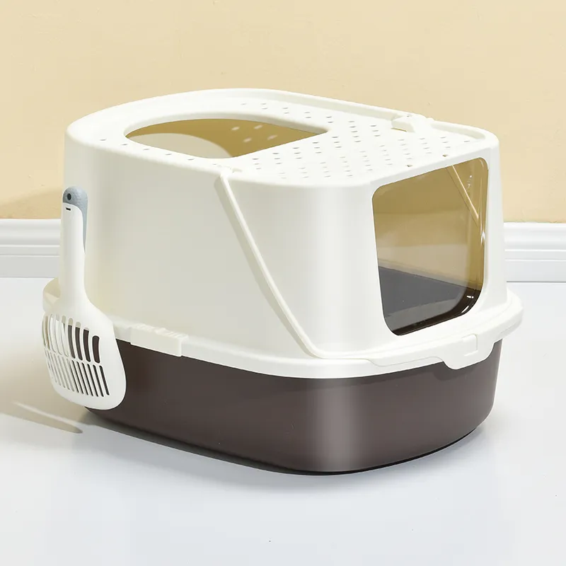Cat Litter Box Large Fully Enclosed Deodorant Cat Toilets Flip Type Anti-sand Cat Toilets  Large Cat Litter Box