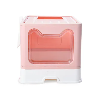 Cat Litter & Cat Litter Boxes Drawer Folding Cat Litter Box Fully Enclosed Splash-proof Cat Toilet Can Be Used To Prevent Cats Such As Blue Cats From Going Out With Cat Litter After Going To The Toilet 01