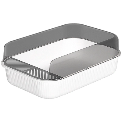 Cat Litter & Cat Litter Boxes Semi-enclosed Cat Litter Box Splash-proof Cat Toilet With Cat Litter Shovel For Easier Cleaning 01