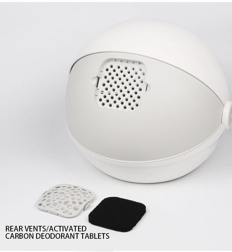 Cat Litter Boxes Large Cat Litter Boxes Fully Enclosed Cat Toilet Spaceship Design Flip-Up Splash-proof And Belt-proof Sand