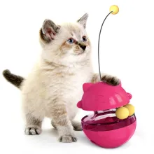 Cat Slow Food Toy Interactive Cat Kitten Toy Electric Tumbler Double Track Ball Food Treat Dispenser Toy10