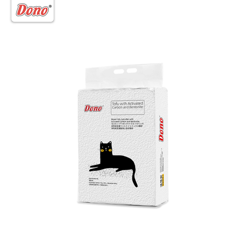 DONO Cat Litter Activated Carbon Tofu Bentonite Clumping Cat Litter Dust-free Does Not Touch The Bottom