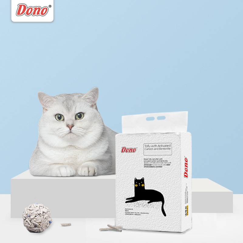 DONO Cat Litter Activated Carbon Tofu Bentonite Clumping Cat Litter Dust-free Does Not Touch The Bottom