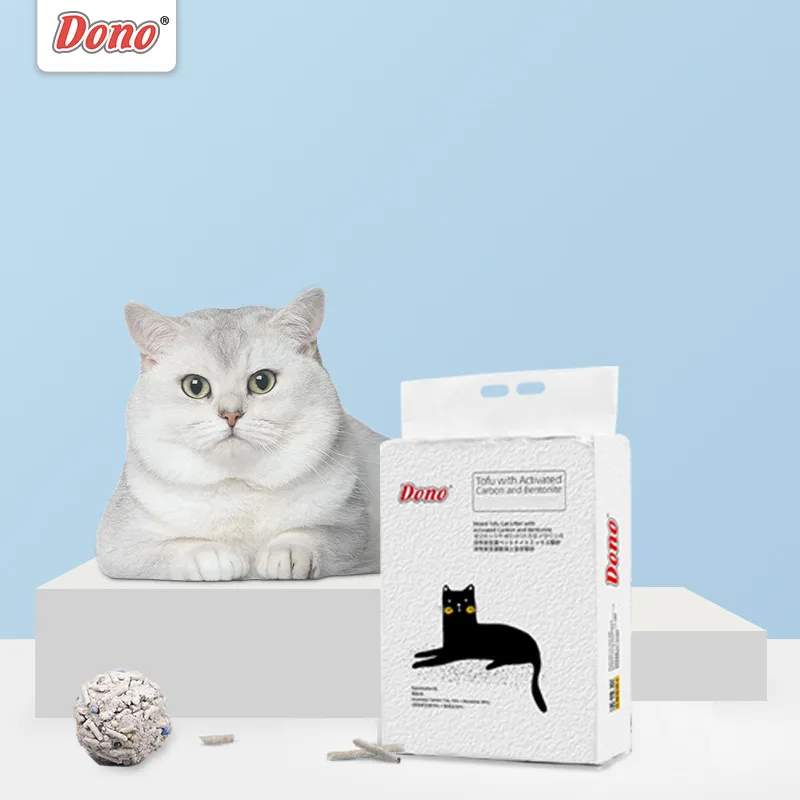 DONO Cat Litter Activated Carbon Tofu Bentonite Clumping Cat Litter Dust-free Does Not Touch The Bottom