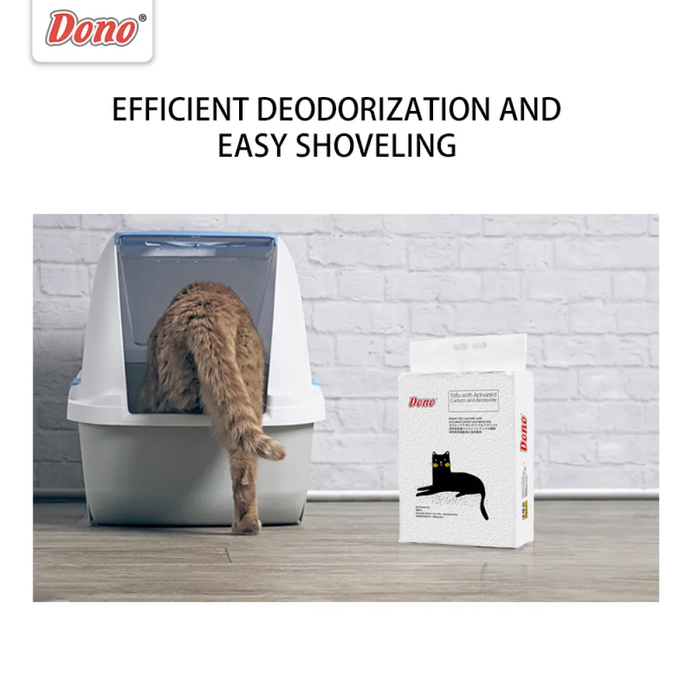 DONO Cat Litter Activated Carbon Tofu Bentonite Clumping Cat Litter Dust-free Does Not Touch The Bottom