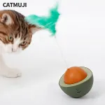 CATMUJI Cat Teaser Wands Interactive Cat Toys Motorized Cat Wands Attached With Feathers