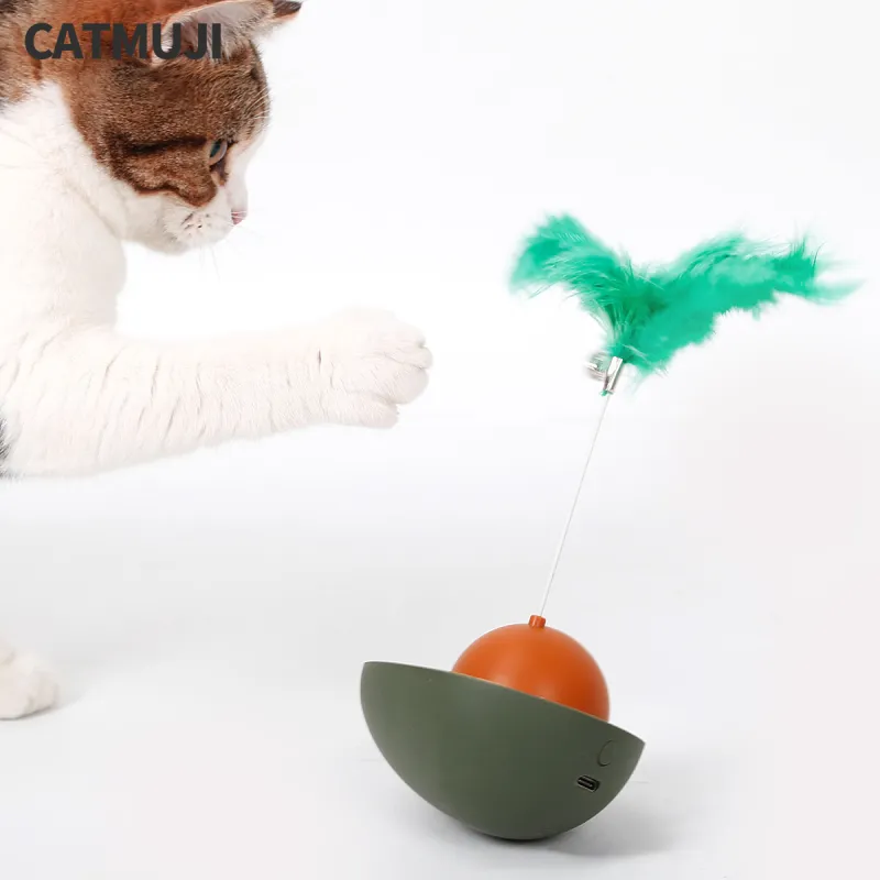 CATMUJI Cat Teaser Wands Interactive Cat Toys Motorized Cat Wands Attached With Feathers04