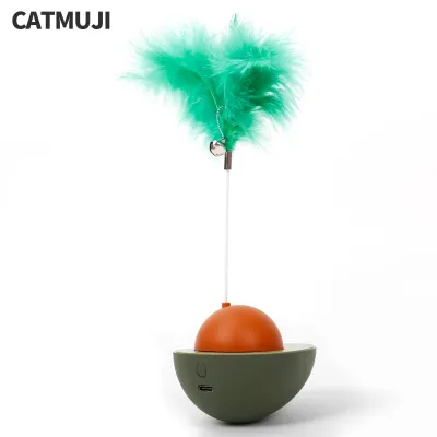 CATMUJI Cat Teaser Wands Interactive Cat Toys Motorized Cat Wands Attached With Feathers 02