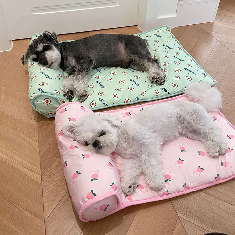 Dog Cooling Mat Breathable Bed With Pillow02