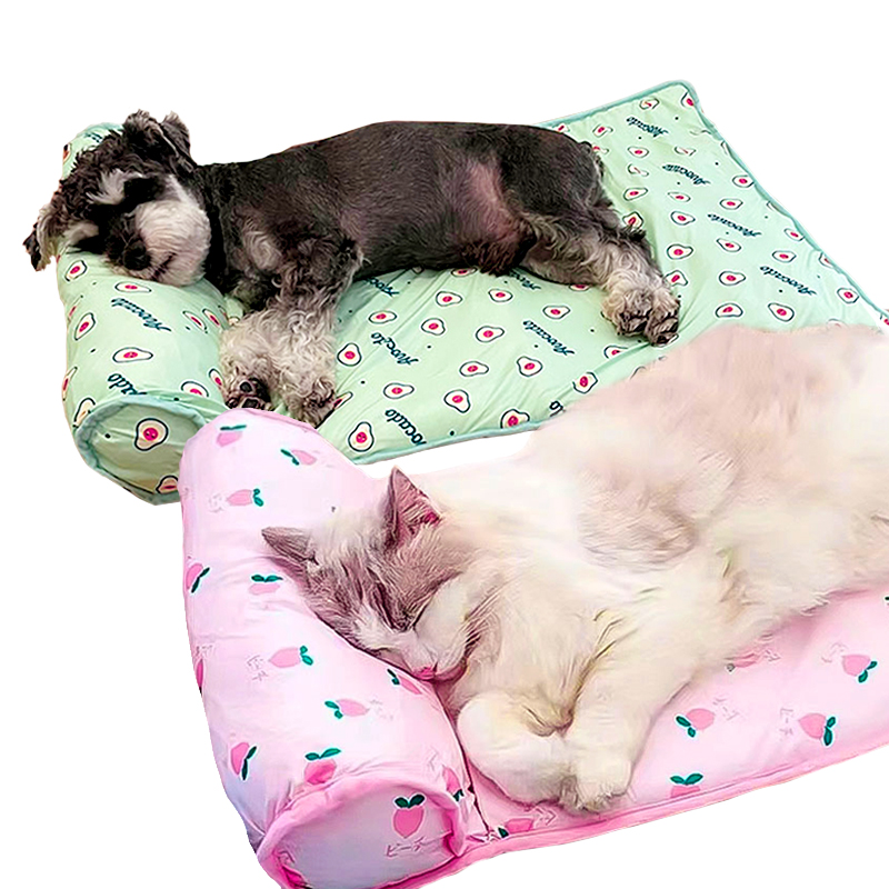 Dog Cooling Mat Breathable Bed With Pillow