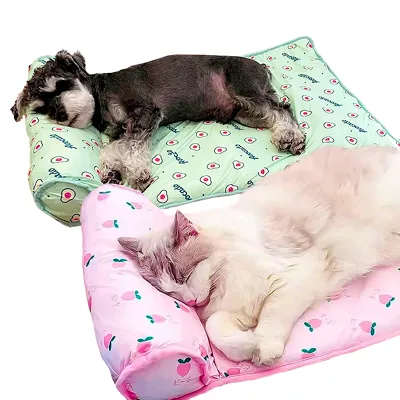 Dog Cooling Mat Breathable Bed With Pillow 01
