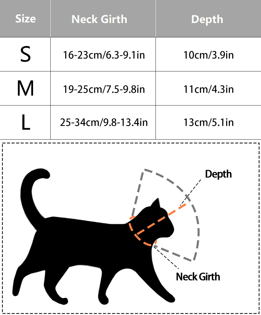 Cat Cones Postoperative Recovery Collar