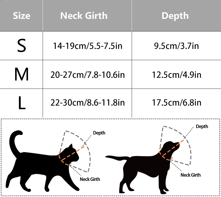 Cat Dog Cones Collar Adjustable
