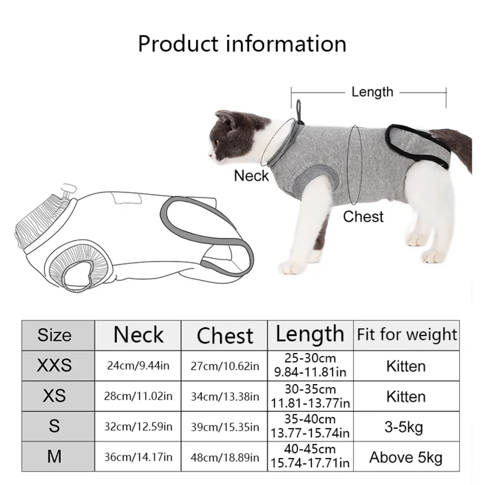 DOGLEMI Cat Recovery Suit for Small Medium Cats