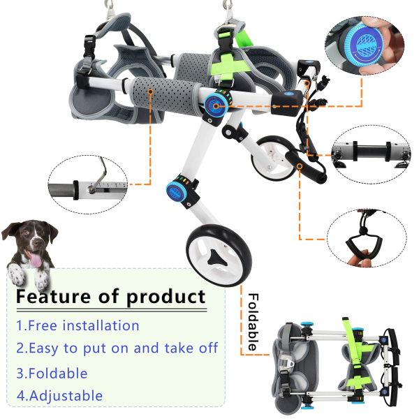 Fordable Dog Wheelchairs For Dog Back Legs