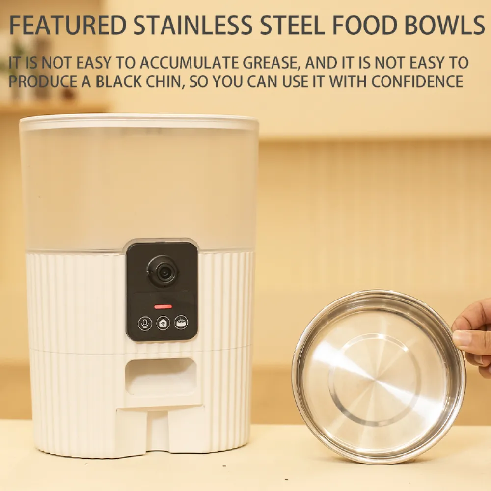 Automatic Cat Feeder With Wide Angle Hd Camera 3L