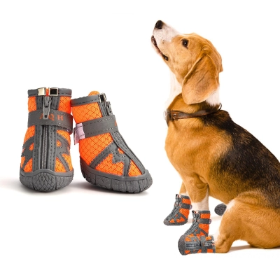 Dog Walking Boots With Reflective Strips 01