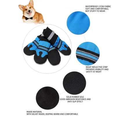 Dog Boots With Reflective Strips 02