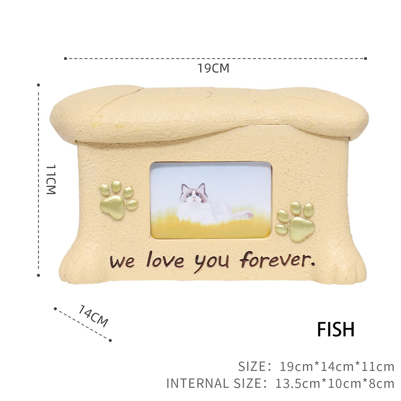 Resin Cat Urns With Photo Frame