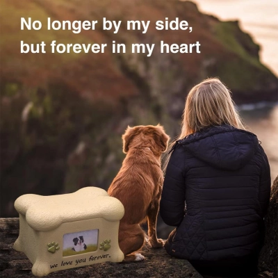 Resin Dog Urns With Photo Frame 02