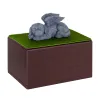 Wooden Dog Urns With Dog Figurine
