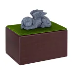 Wooden Dog Urns With Dog Figurine