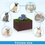 Wooden Dog Urns With Dog Figurine