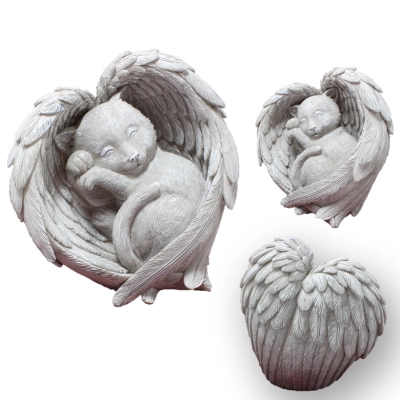 Angel Cat Memorial Stone 02