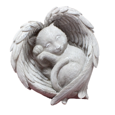 Angel Cat Memorial Stone 01