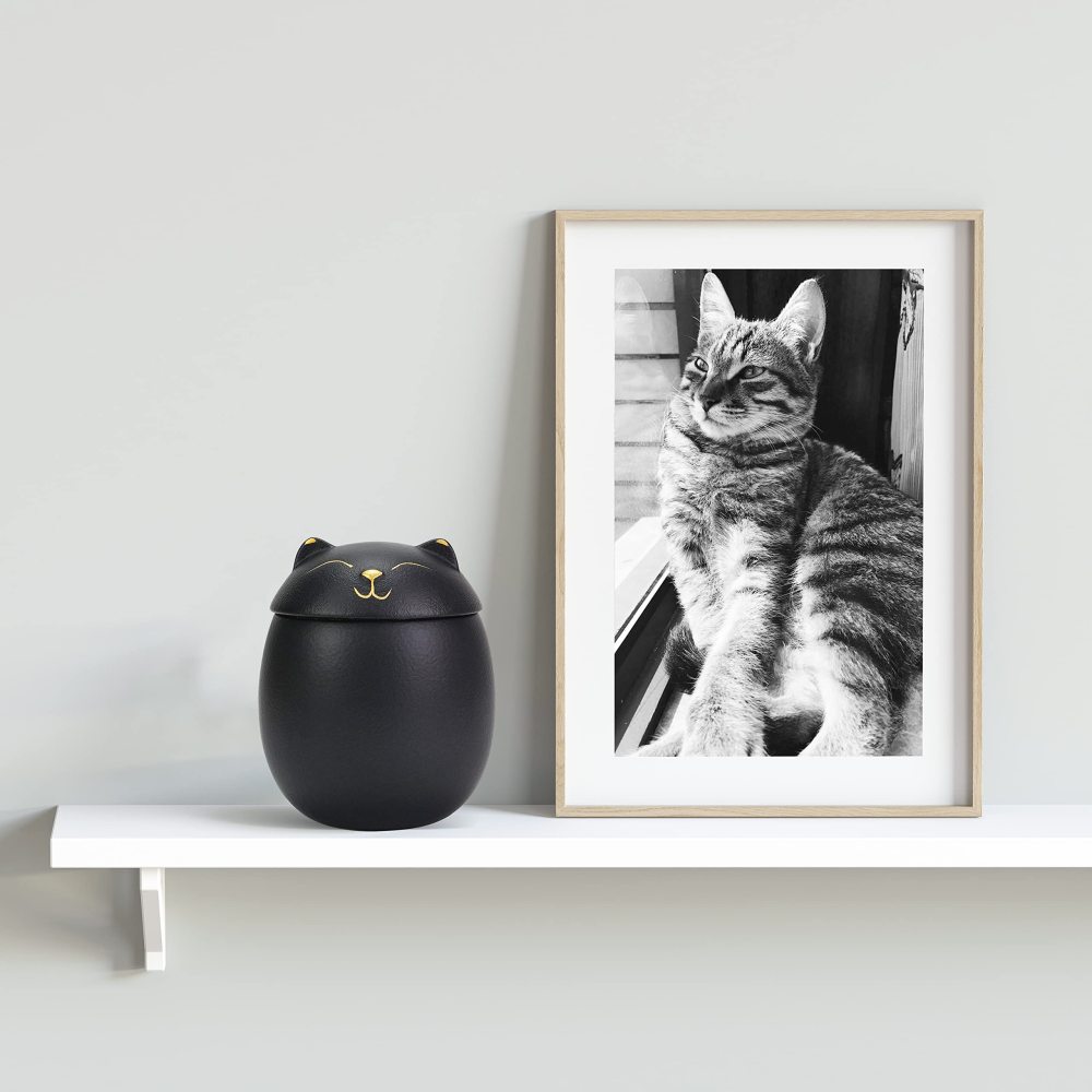 Ceramic Cat Cremation Urns With Seal Lid