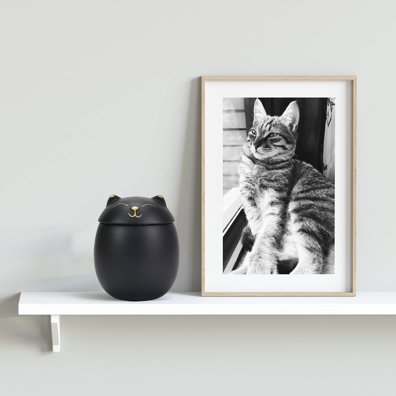 Ceramic Cat Cremation Urns With Seal Lid