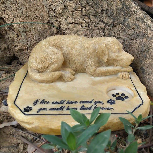 Dog Headstone Monument With Candle Hole Customizable