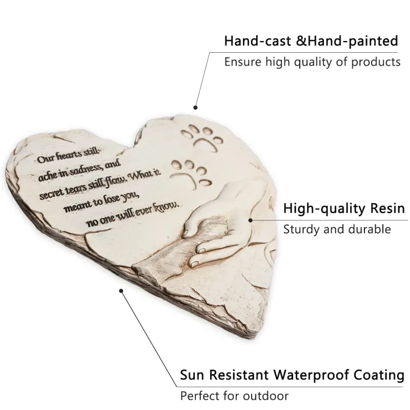 Heart-shaped Dog Headstone Monument Customizable02