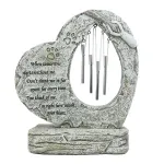 Heart Shaped With Wind Chimes Dog Headstone Customizable